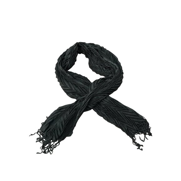 Dolce Vita Textured Cashmere Scarf Black One Size Fringe Trim Neck Wrap Shawl - Picture 1 of 9